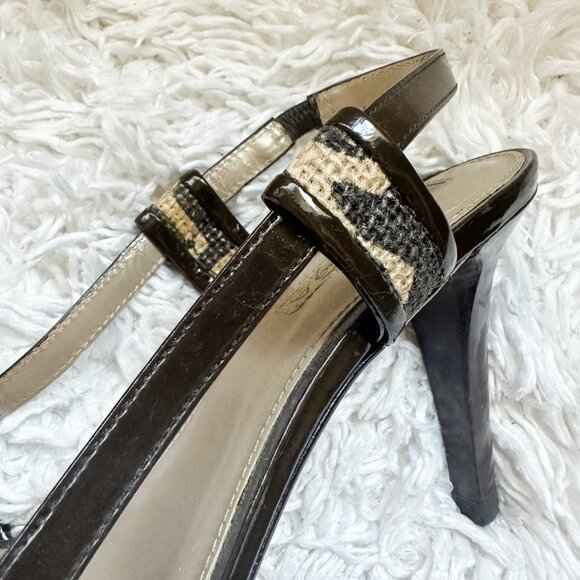 VIA SPIGA Animal Print Slingback Heels | Brown | Size 8 - Picture 5 of 6